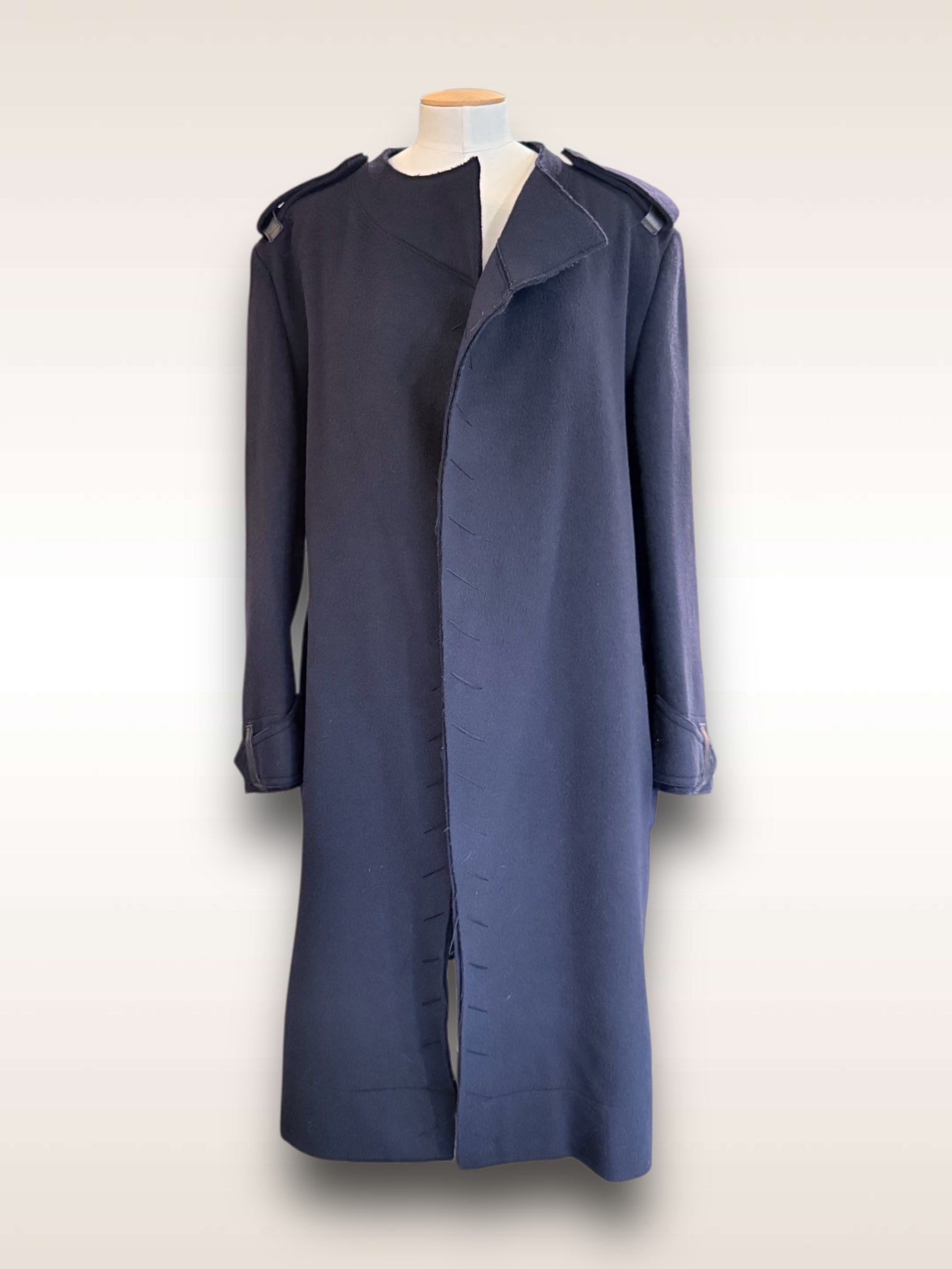 Yohji Yamamoto Coat Wool Melton with Epaulets