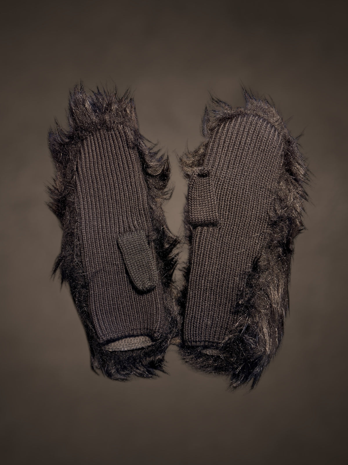 Yohji Yamamoto Faux Fur Mittens