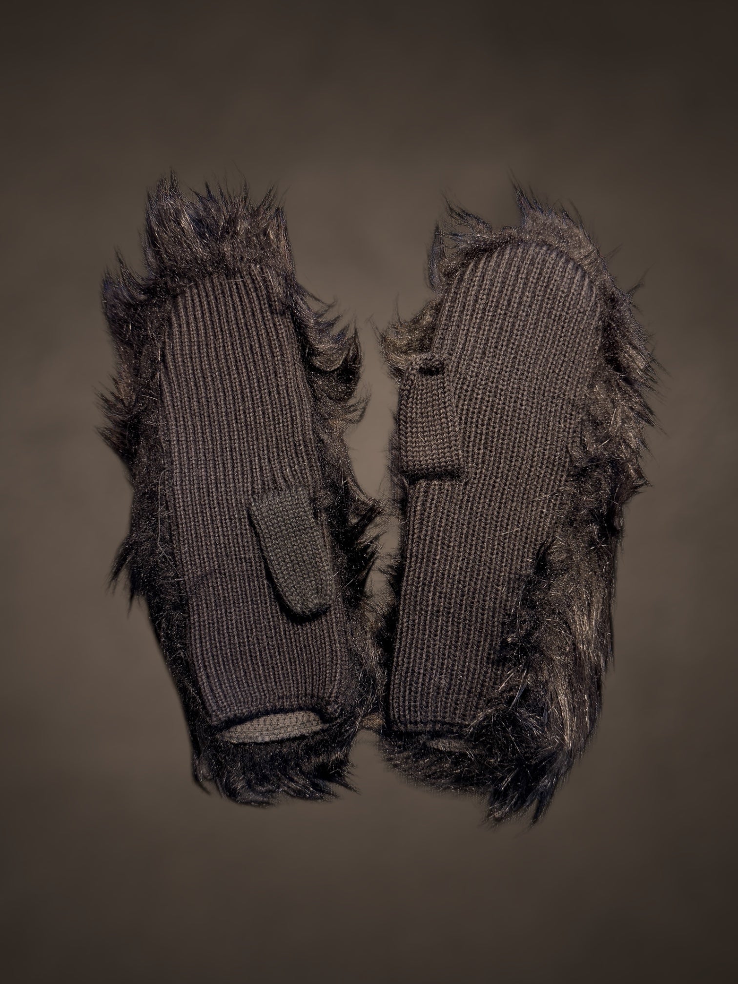 Yohji Yamamoto Faux Fur Mittens