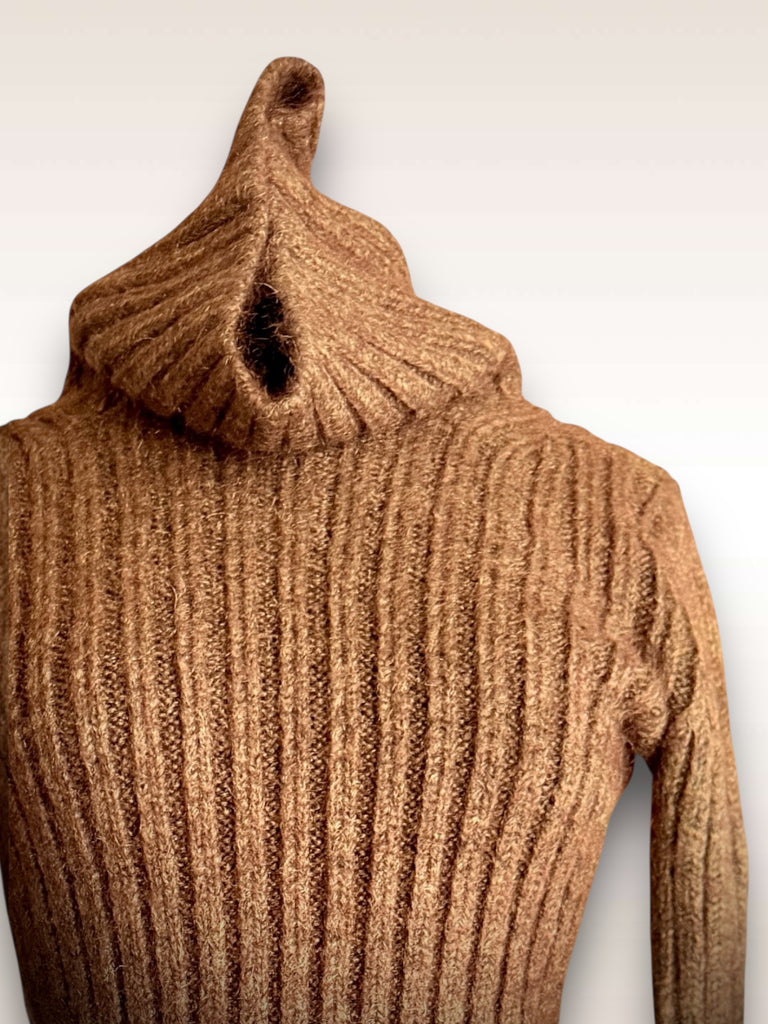Yohji Yamamoto sweater • Wool with large cuffs - Bee, Bark & Moss