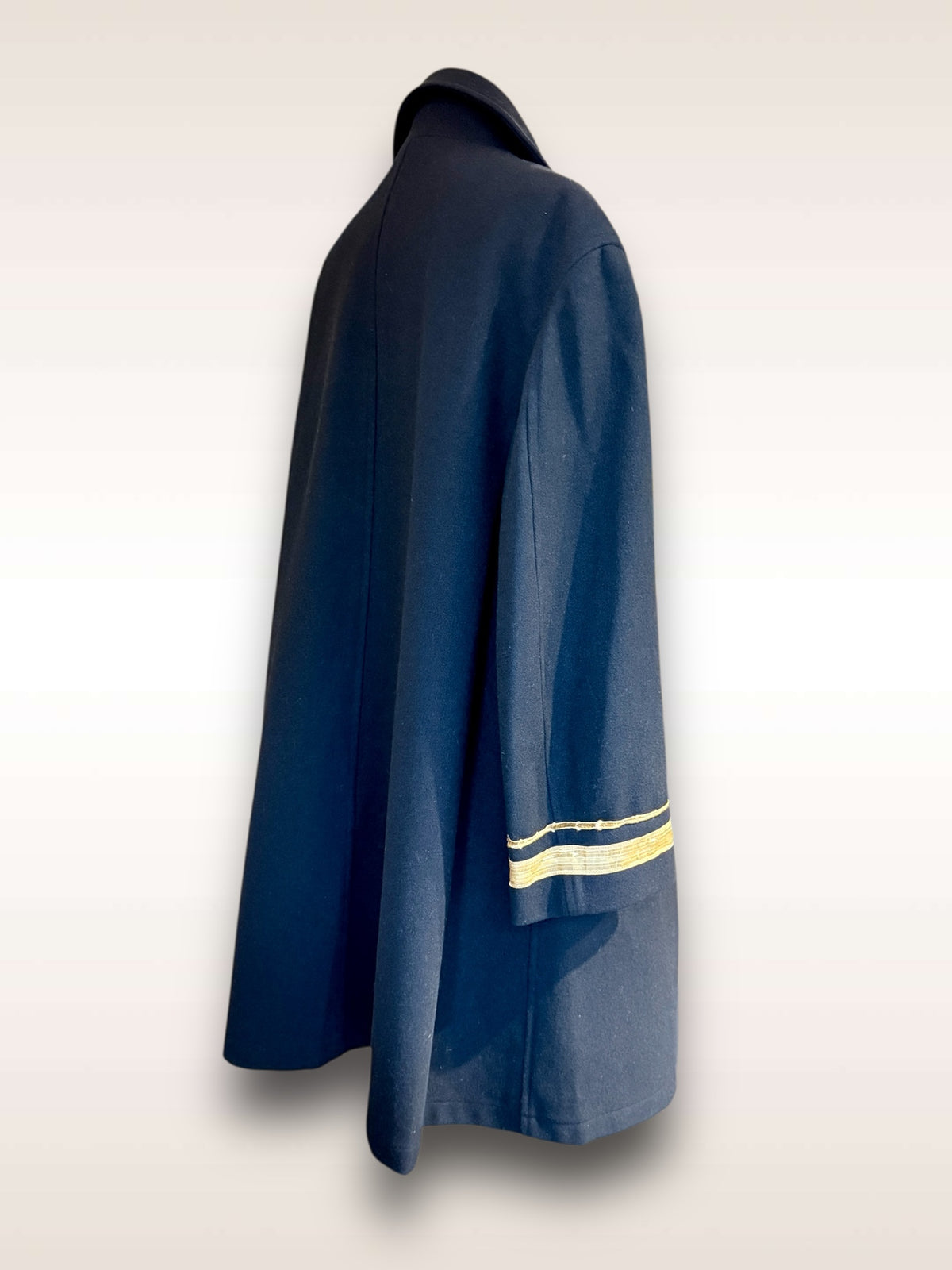 Yohji Yamamoto Jacket Felt Cut Away Military w/ Brass Buttons back view