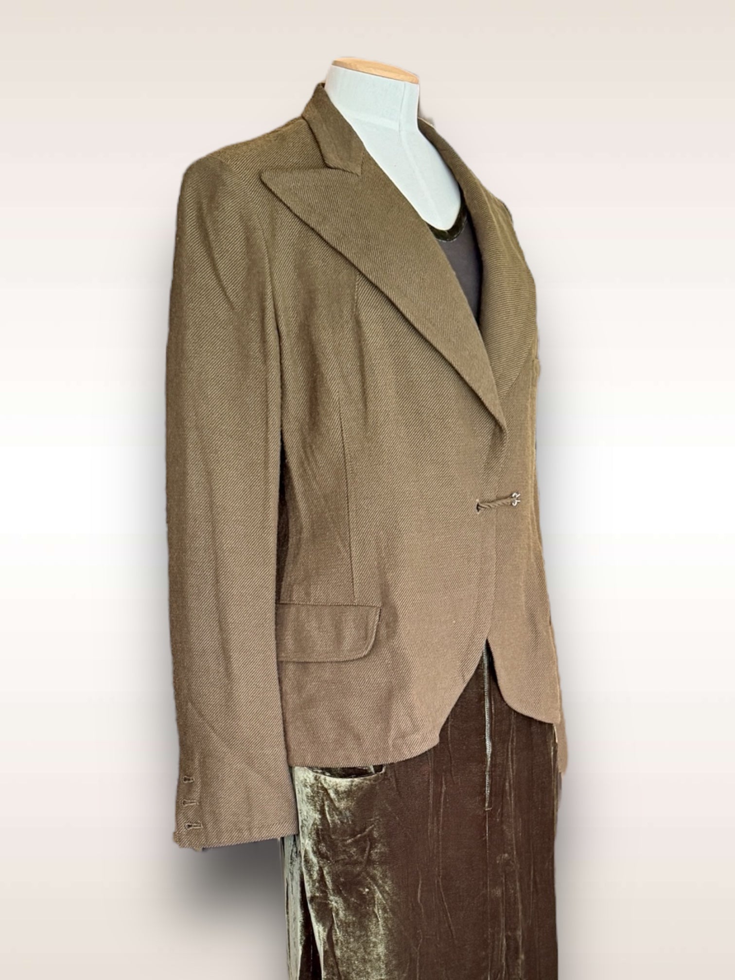 Yohji Yamamoto Jacket SB Khaki w/ Hooks AW 1999