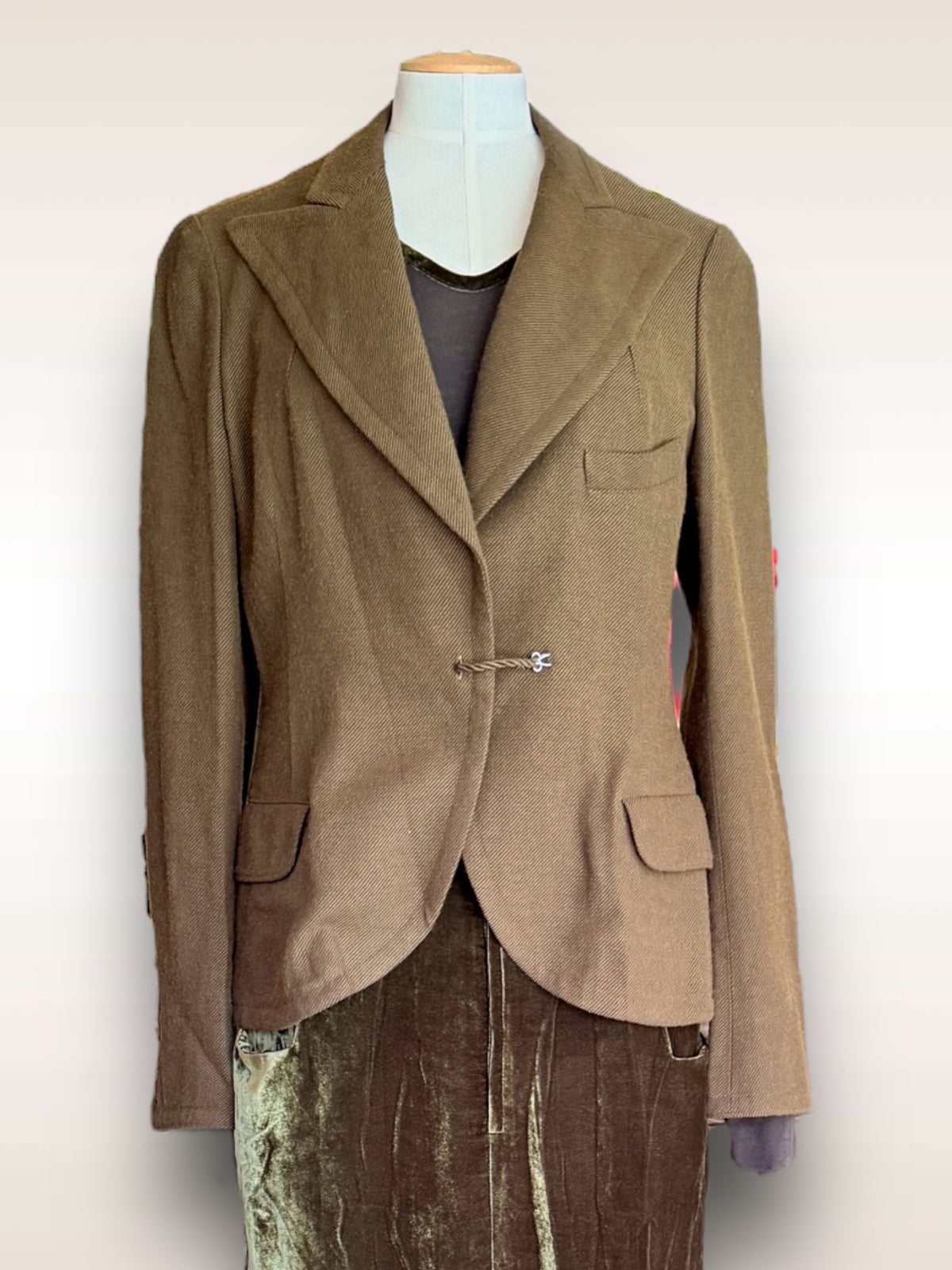 Yohji Yamamoto Jacket Single Breasted Khaki w/ Hooks AW 1999