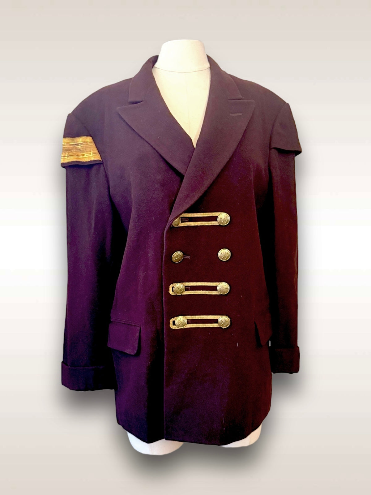 Yohji Yamamoto Jacket Wool Melton Military w/ Brass Buttons AW 1992