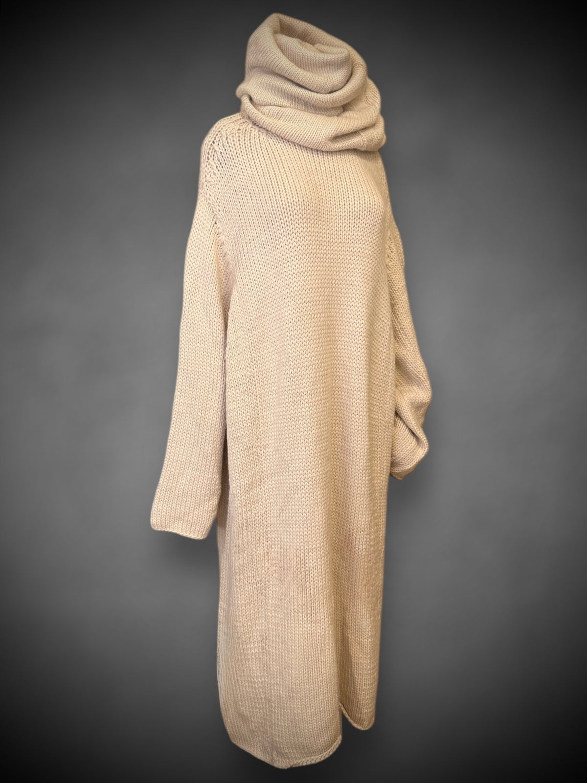 Yohji Yamamoto Knitware Alpaca dress w/ exaggerated turtleneck aw 2001