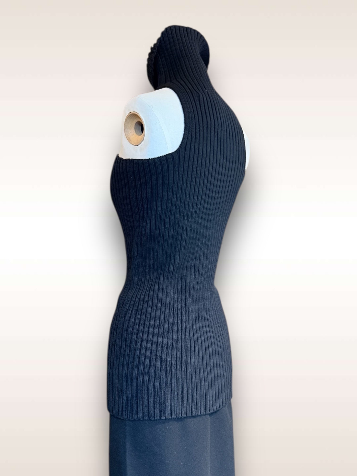 Yohji Yamamoto Knitware Wool Rib Turtleneck Sleeveless