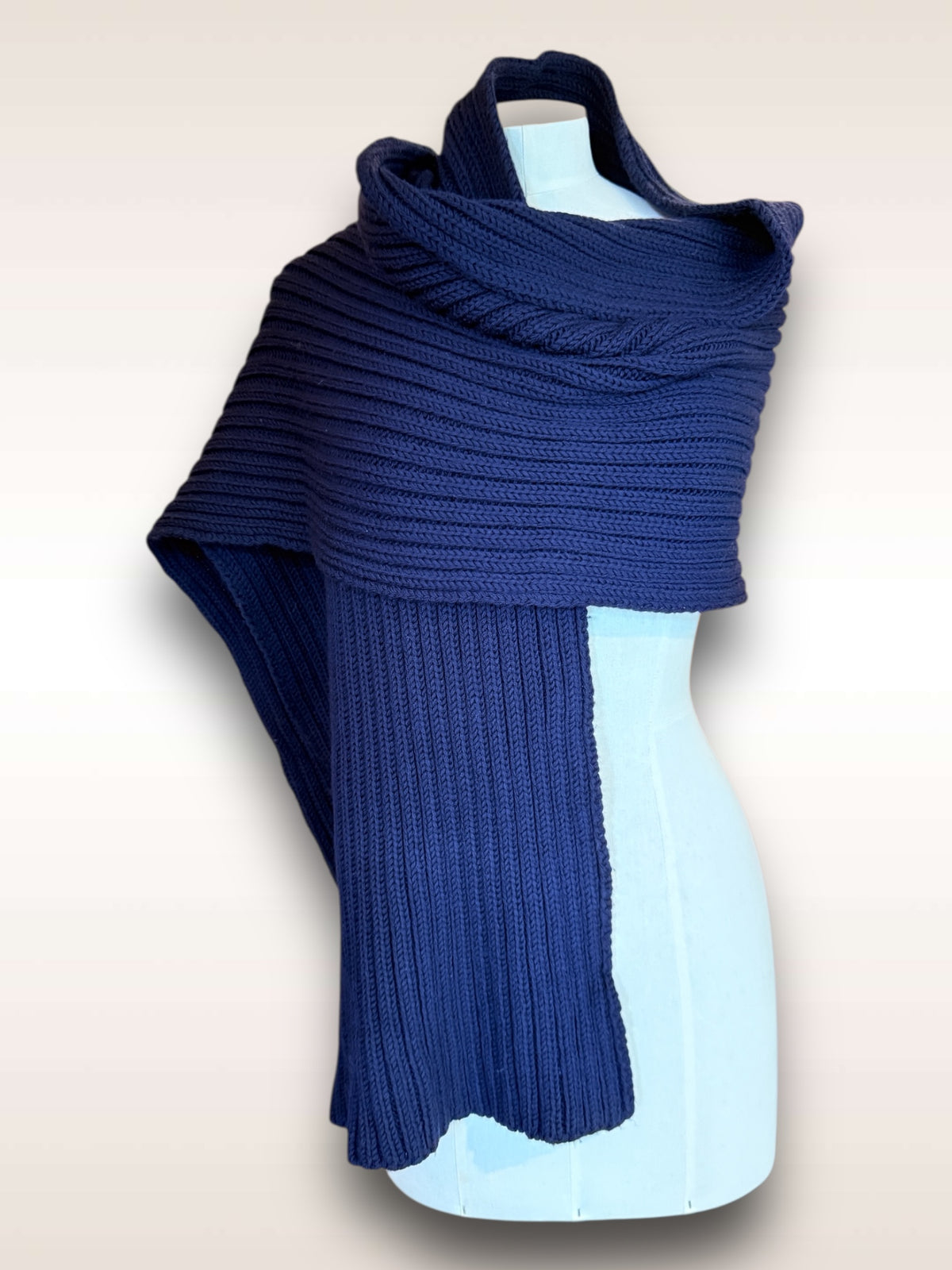 Yohji Yamamoto Scarf Ribbed Wool Knit AW 1991