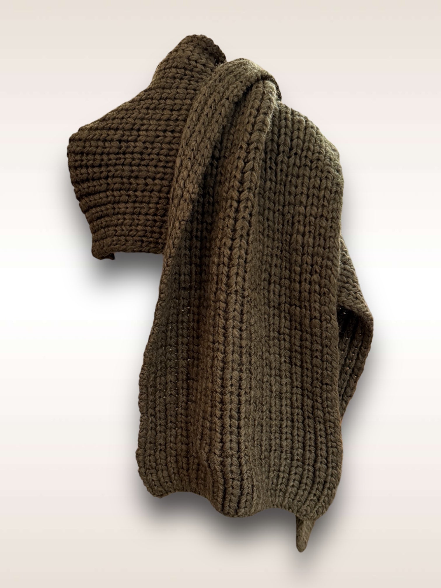 Yohji Yamamoto Scarf • Wool hand knitted Scarf back