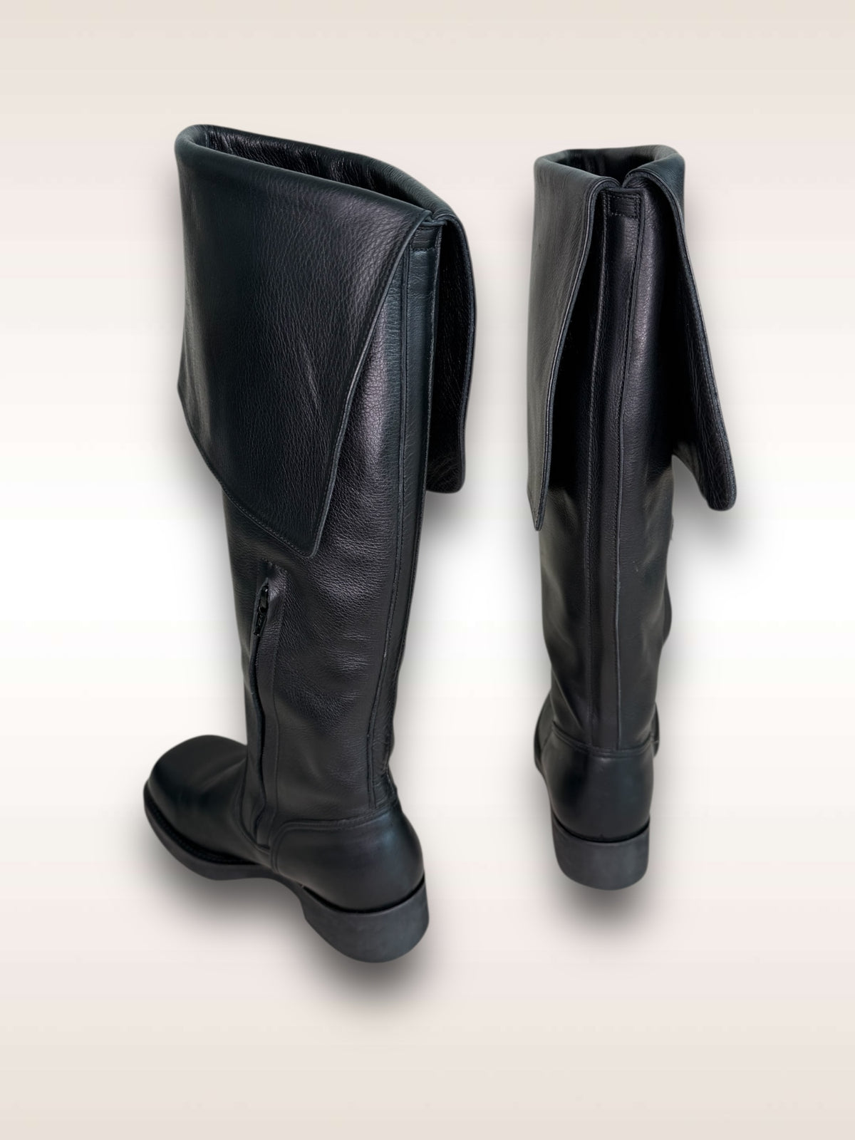 Yohji Yamamoto Shoes Leather Foldover Cuff Boots AW 1999