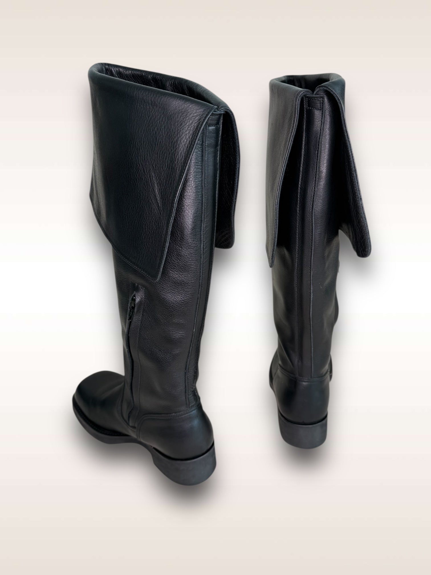 Yohji Yamamoto Shoes Leather Foldover Cuff Boots AW 1999