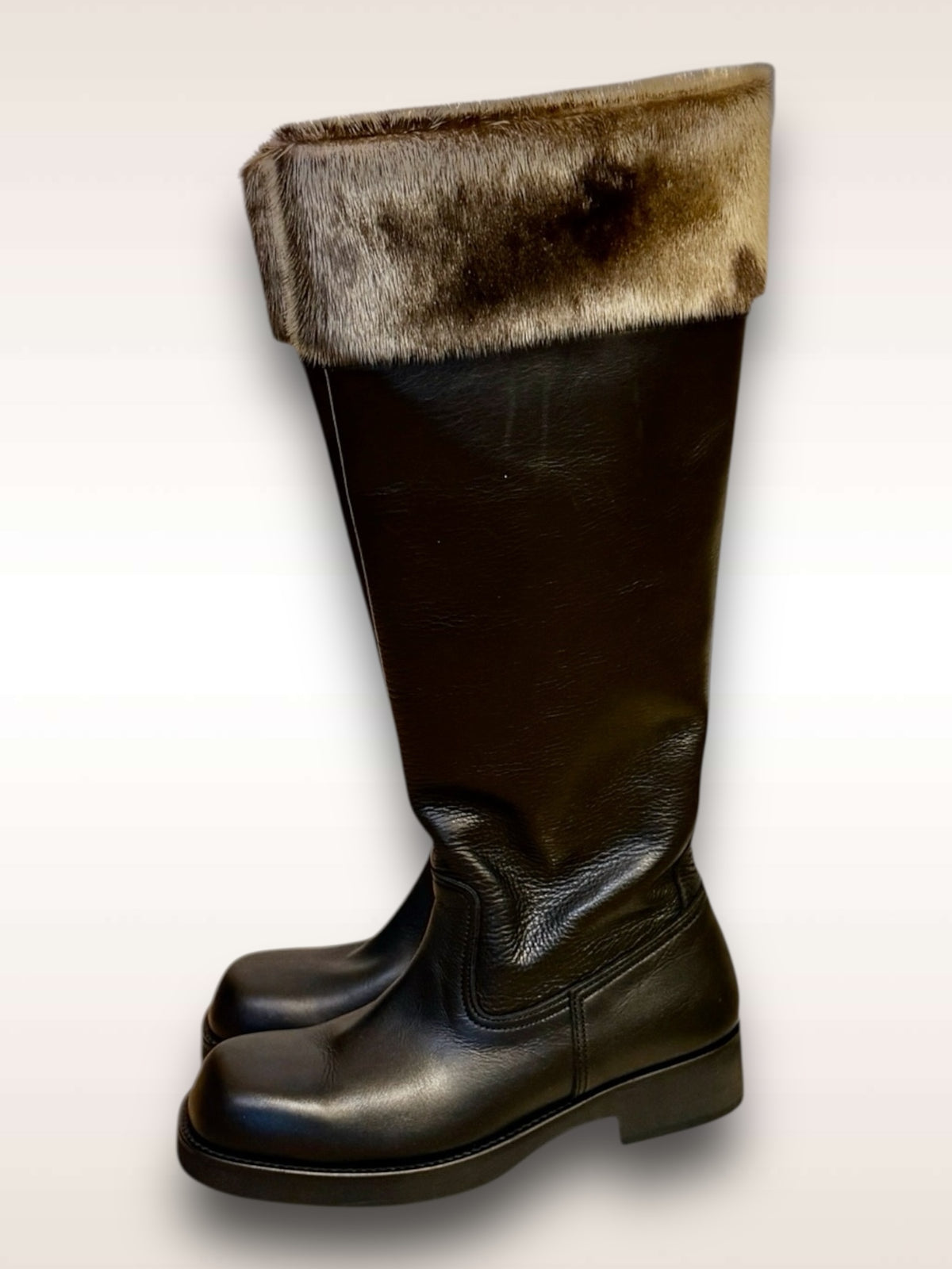 Yohji Yamamoto Shoes Leather Seal Skin Cuff Boots