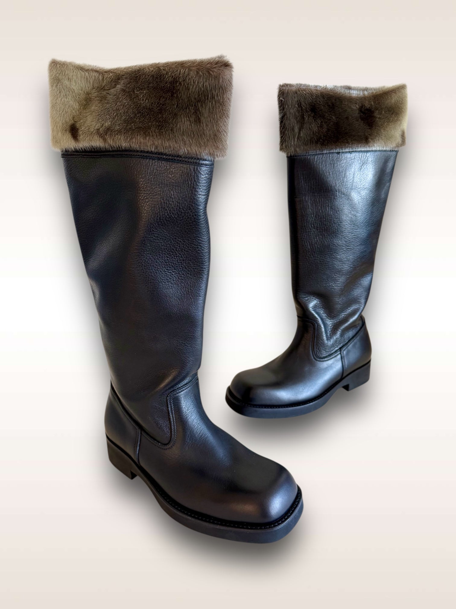 Yohji Yamamoto Shoes Leather Seal Skin cuff Boots AW 1999