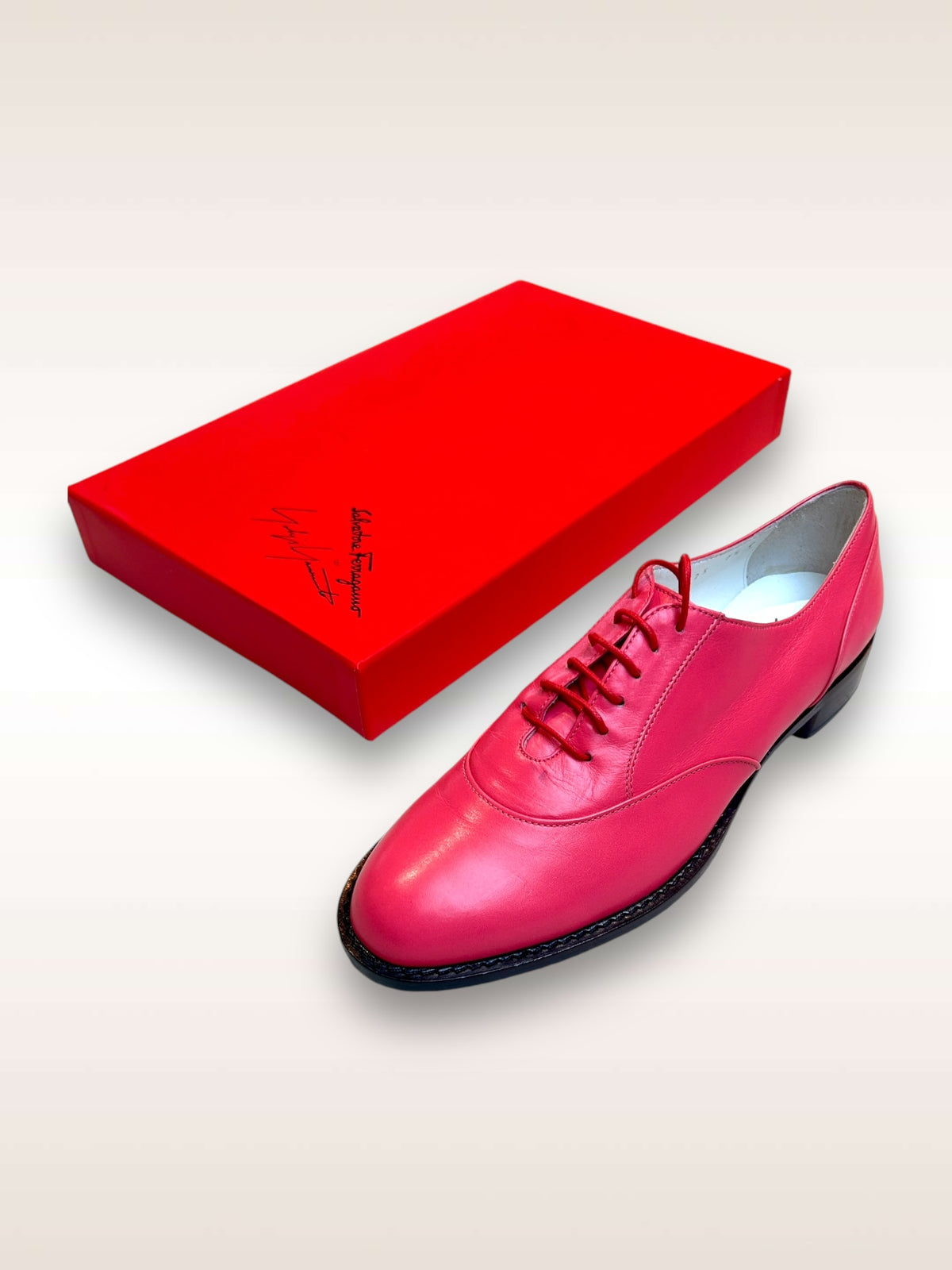 Yohji Yamamoto Shoes x Salvatore Ferragamo Lace Up Shoes in  Pink