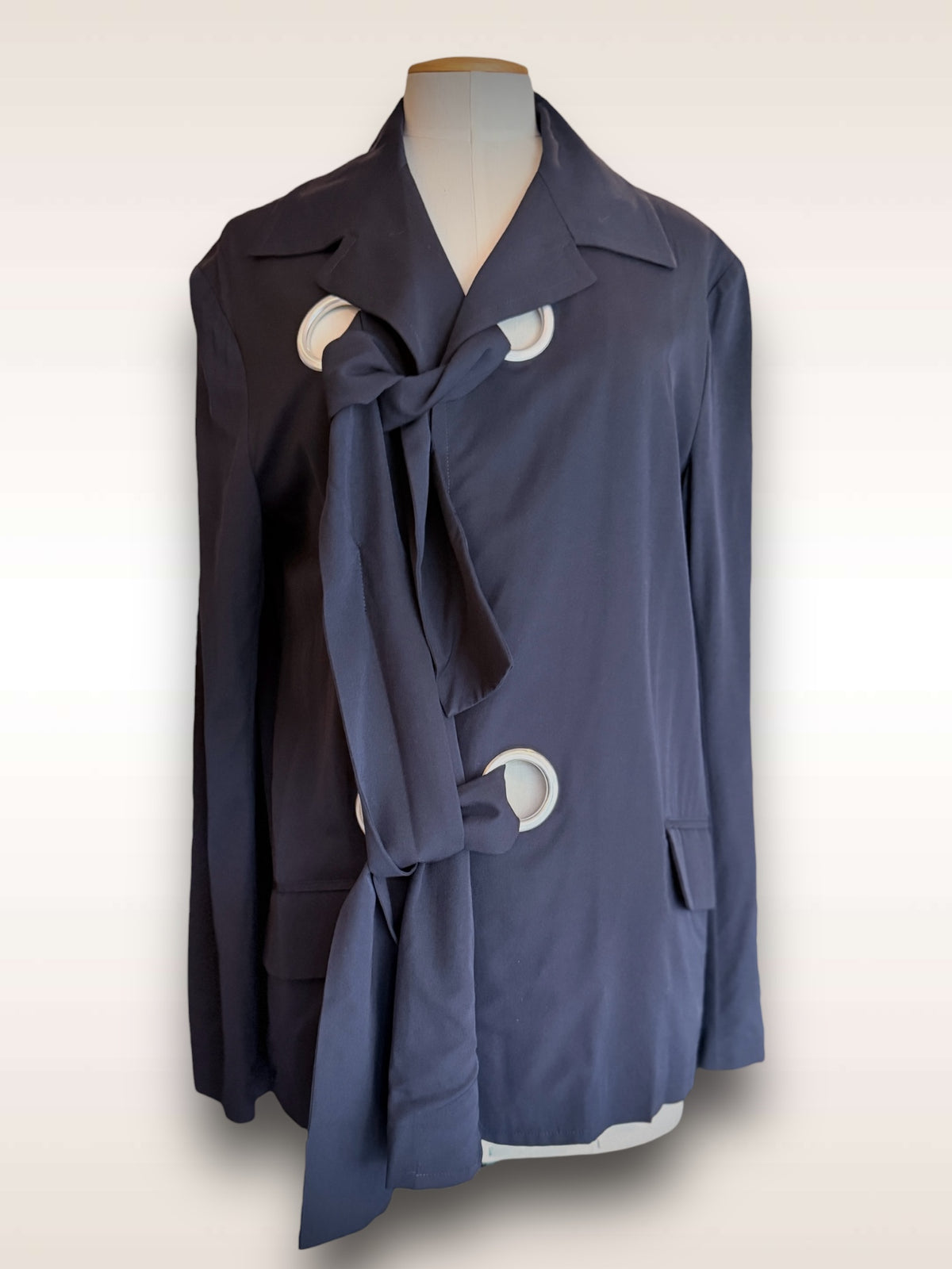 Yohji Yamamoto Tie front Jacket w/ grommets