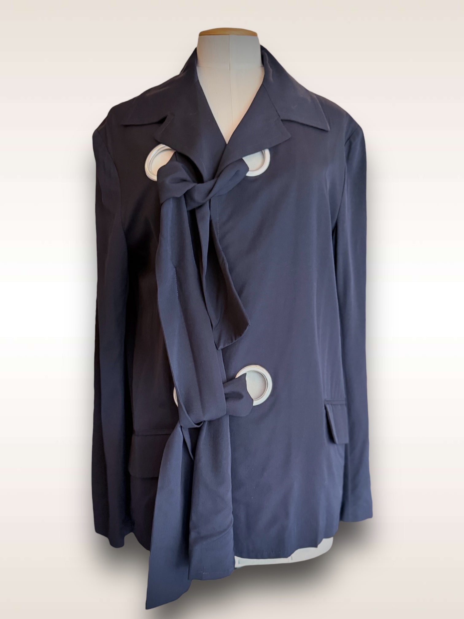 Yohji Yamamoto Tie front Jacket w/ grommets