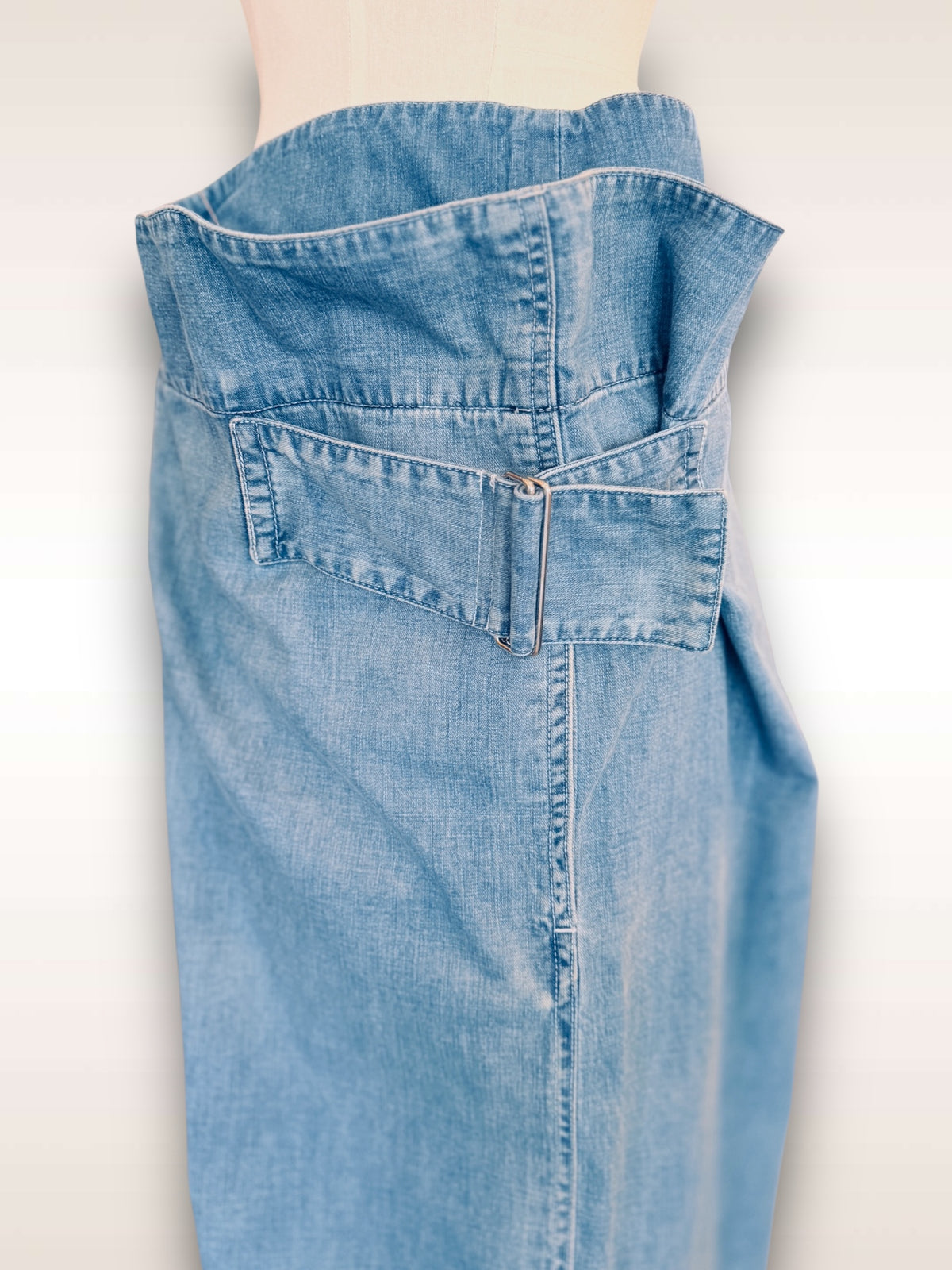 Yohji Yamamoto chambray drop crotch detail