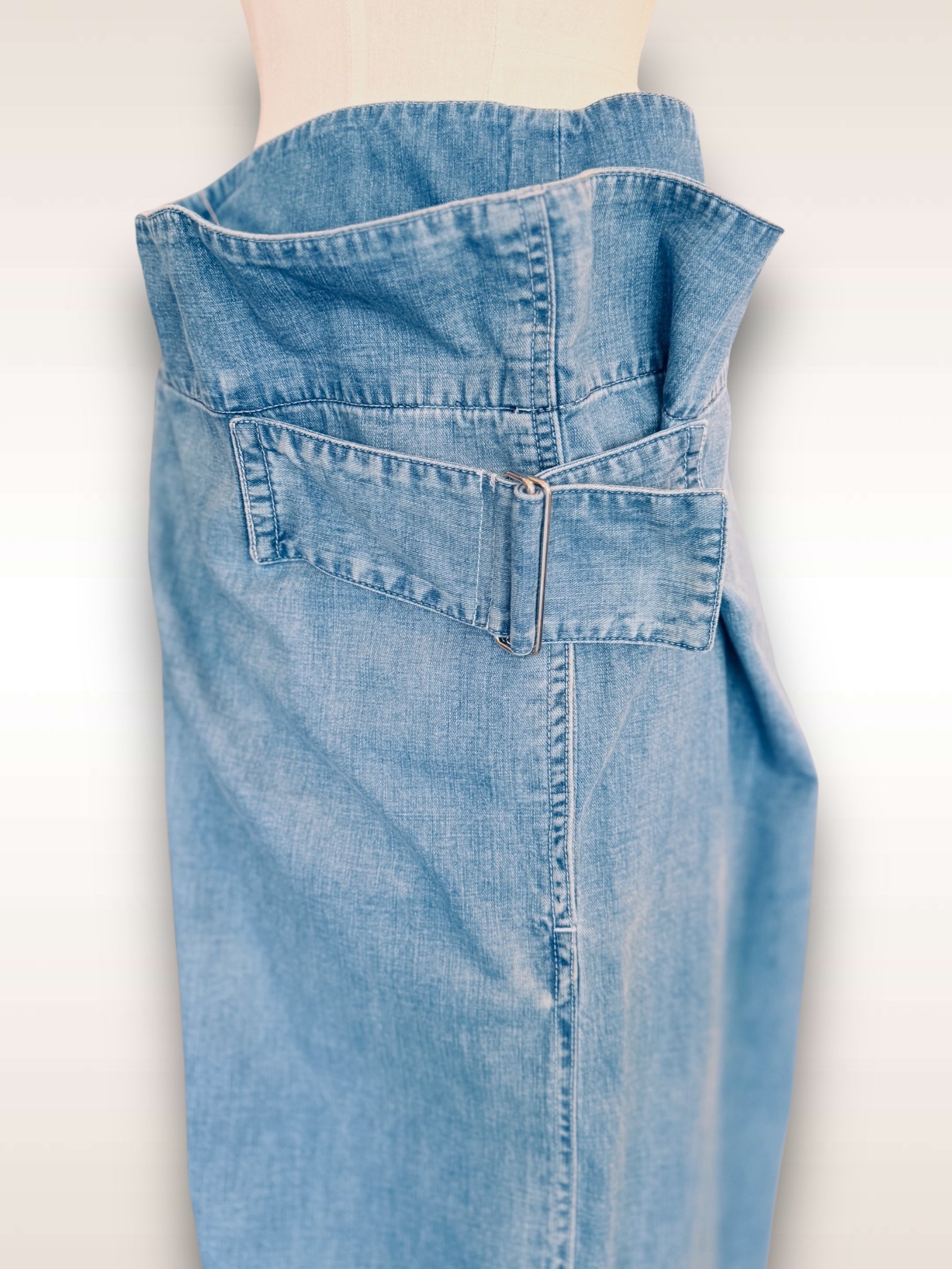 Yohji Yamamoto chambray drop crotch detail