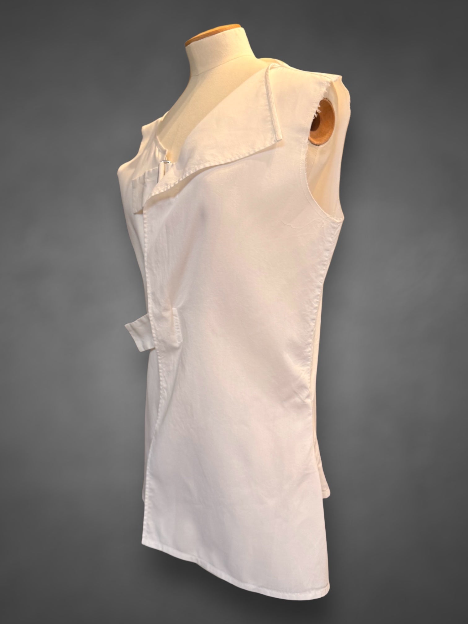Yohji Yamamoto cotton sleeveless asymmetrical top Spring 2004