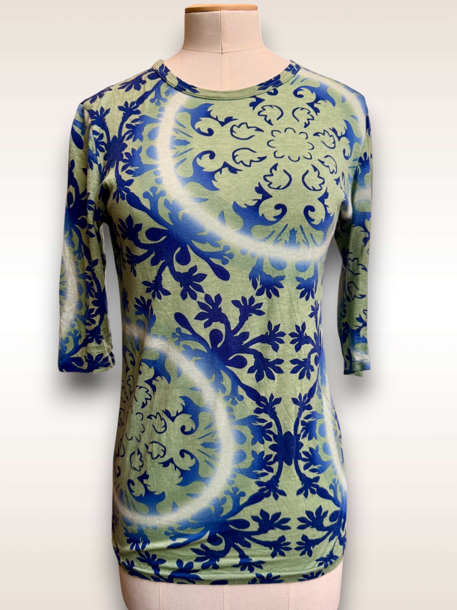 Yohji Yamamoto green blue T shirt  1994