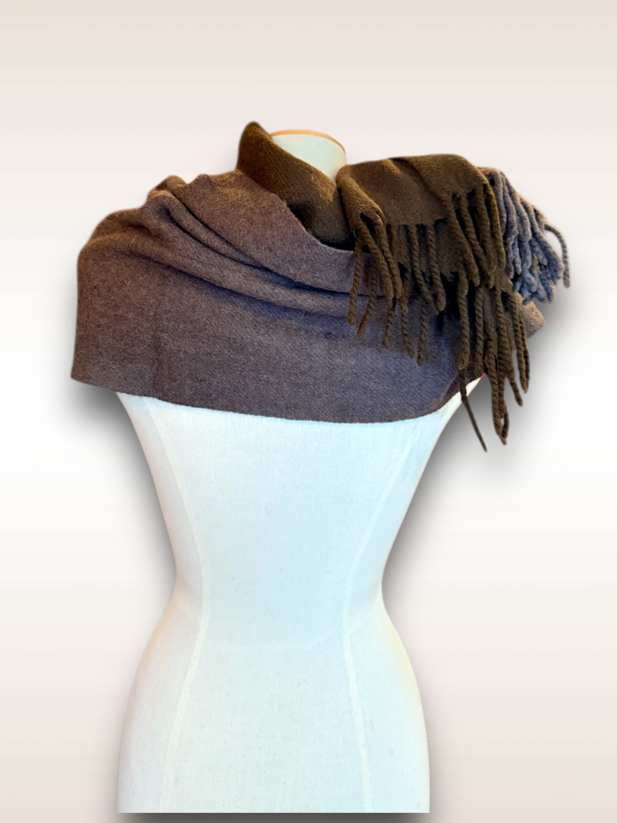 Yohji Yamamoto cashmere 2 in 1 scarf set back view