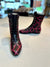 Yohji Yamamoto x Salvatore Ferragamo  brown and pink leather lace up boots. 
