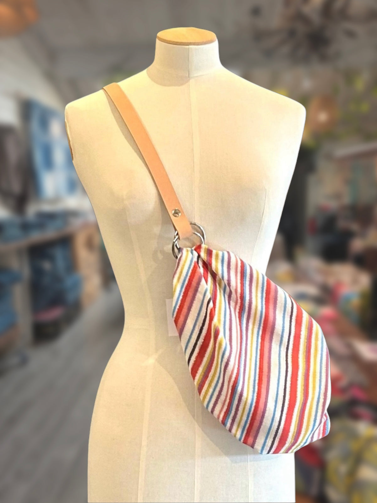 Furoshiki Crossbody Bag small Multistripes 