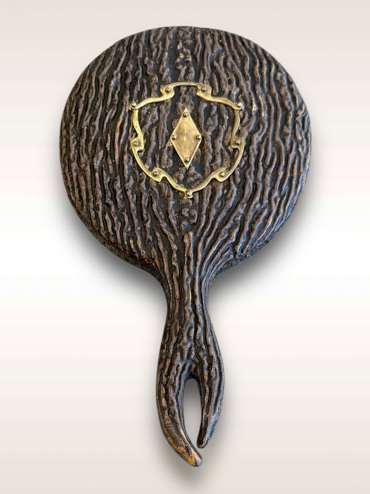 faux bois mirror diamond