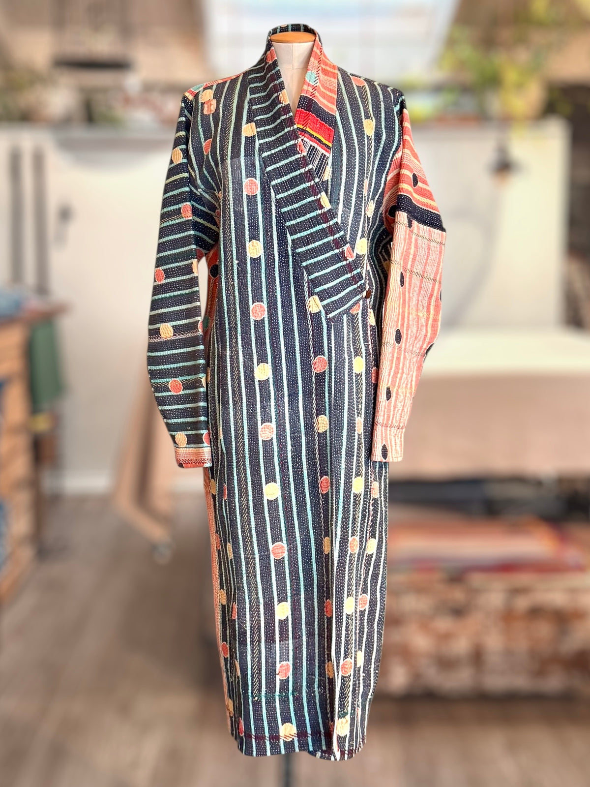 kimono-Coat-Navy-Stripes-w-Colored-dots