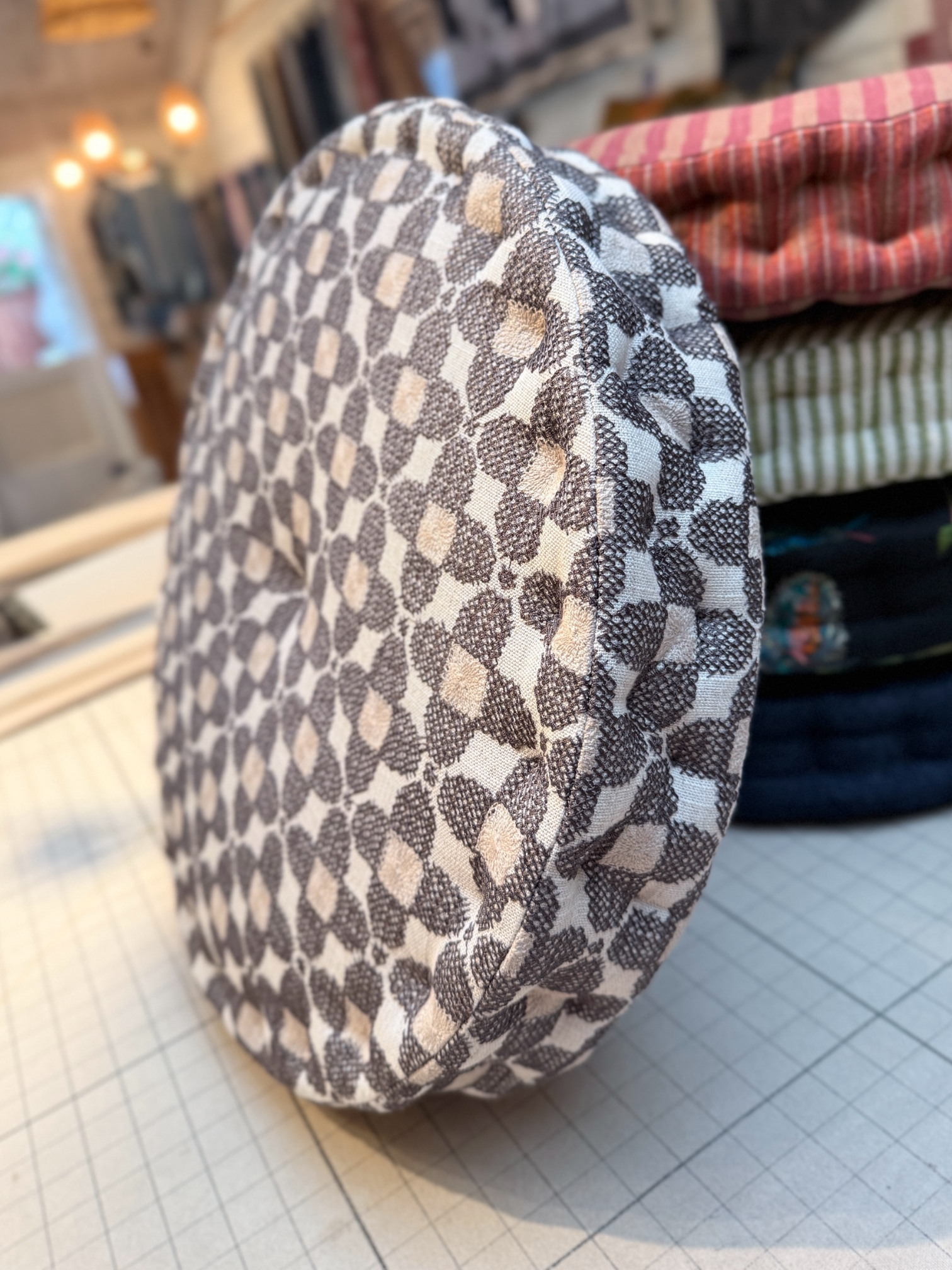 meditation cushion graphic detail