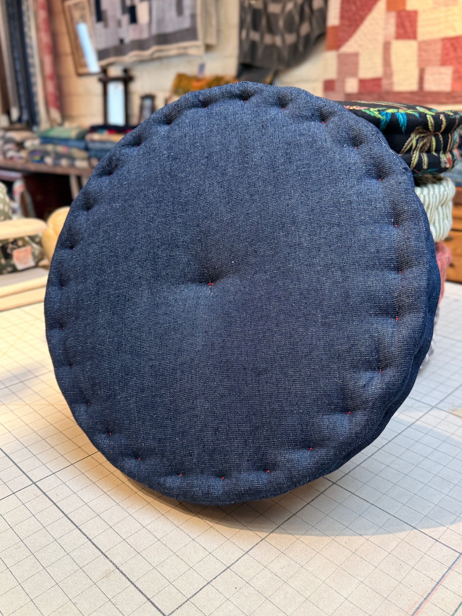 meditation cushion hemp denim