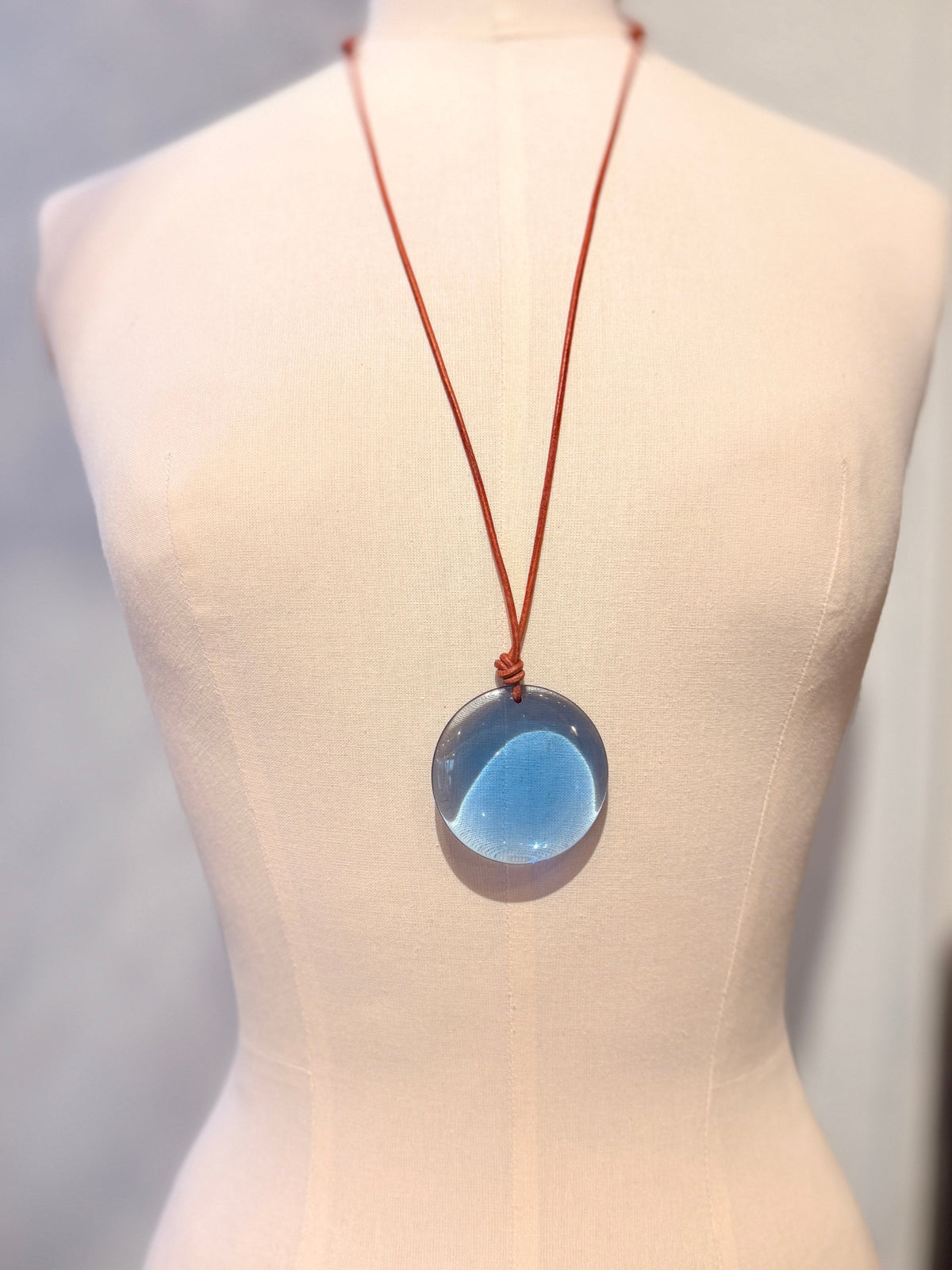 slag glass disc necklace