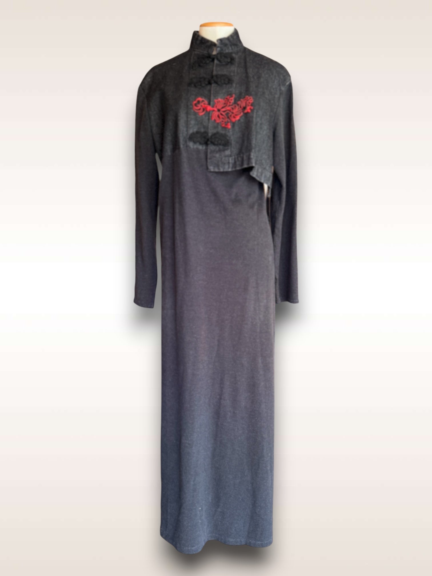 yohji yamamoto mandarin collar dress spring 1994